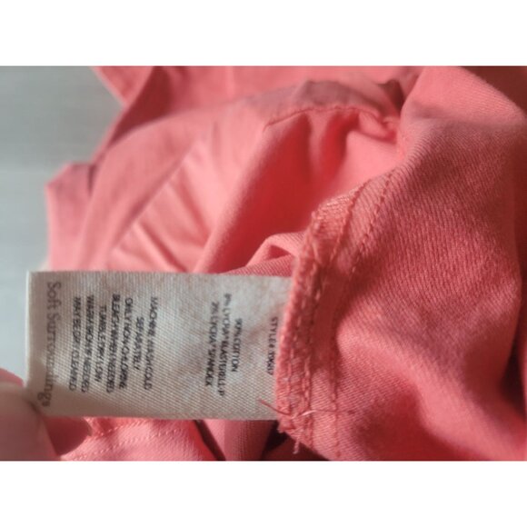 Soft Surroundings Coral Capri Pants Metro Leggings Button Hem Womens Size L - Picture 5 of 6